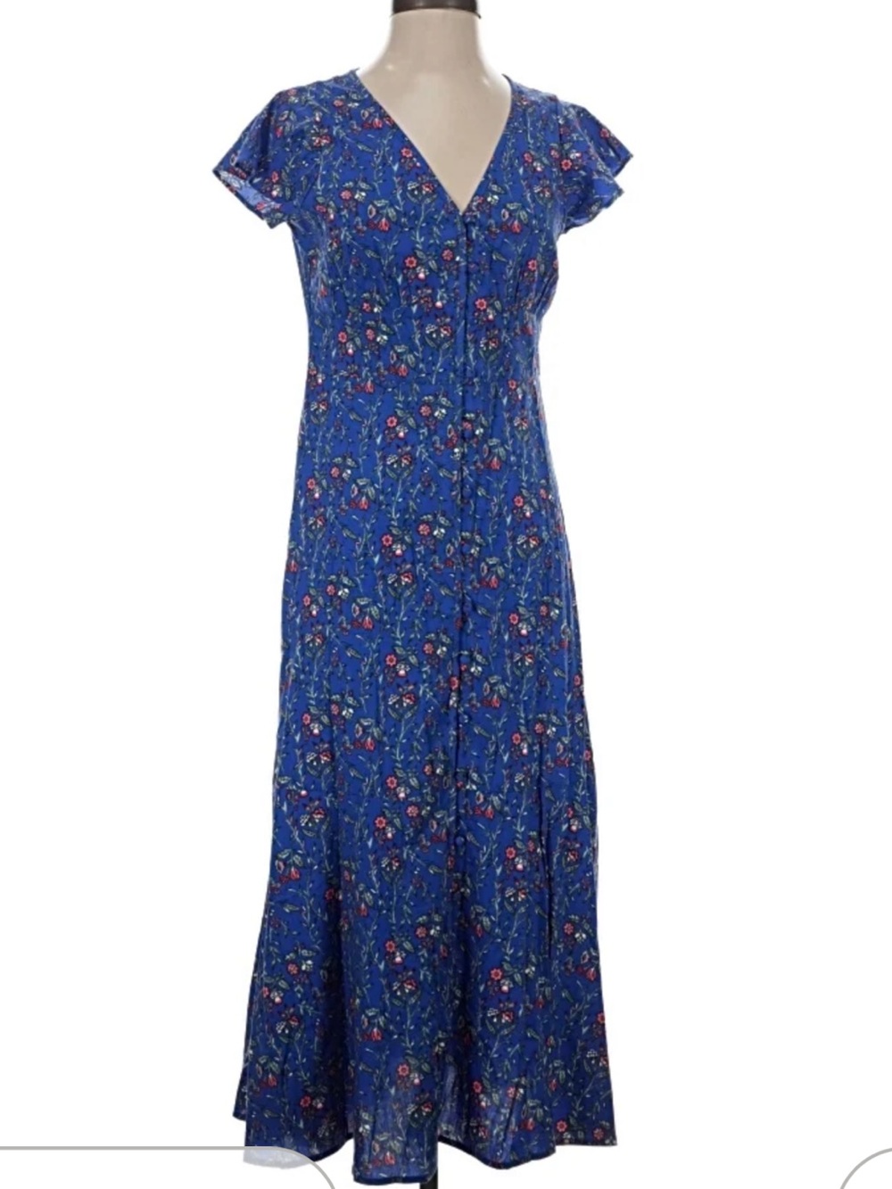 LOFT Size 16 Blue Floral Dredd